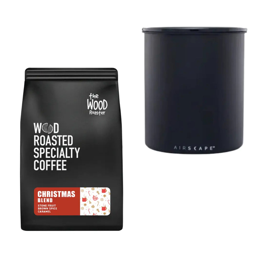 Airscape & Christmas Blend Gift Set The Wood Roaster Coffee